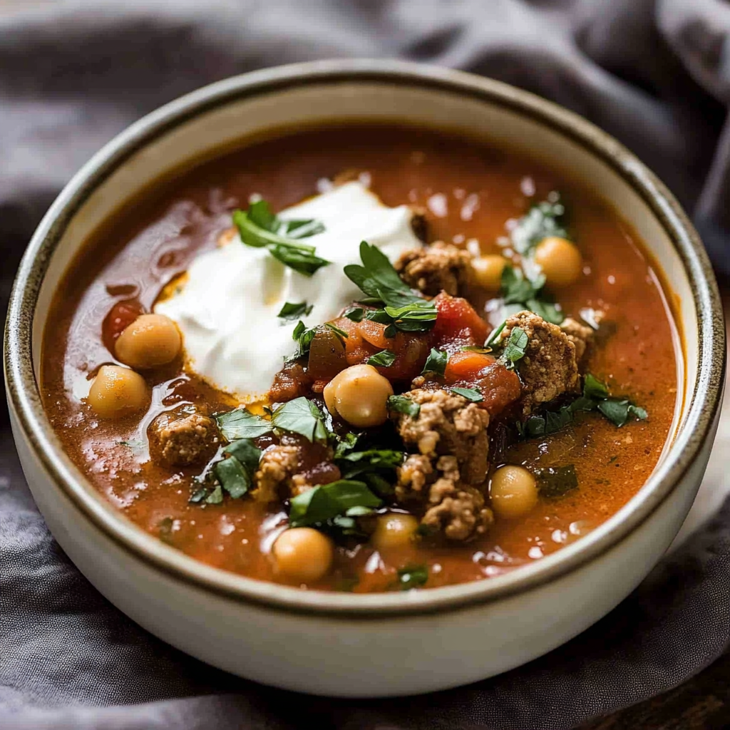 Recipe preparation for Lamb Shawarma Chickpea Soup