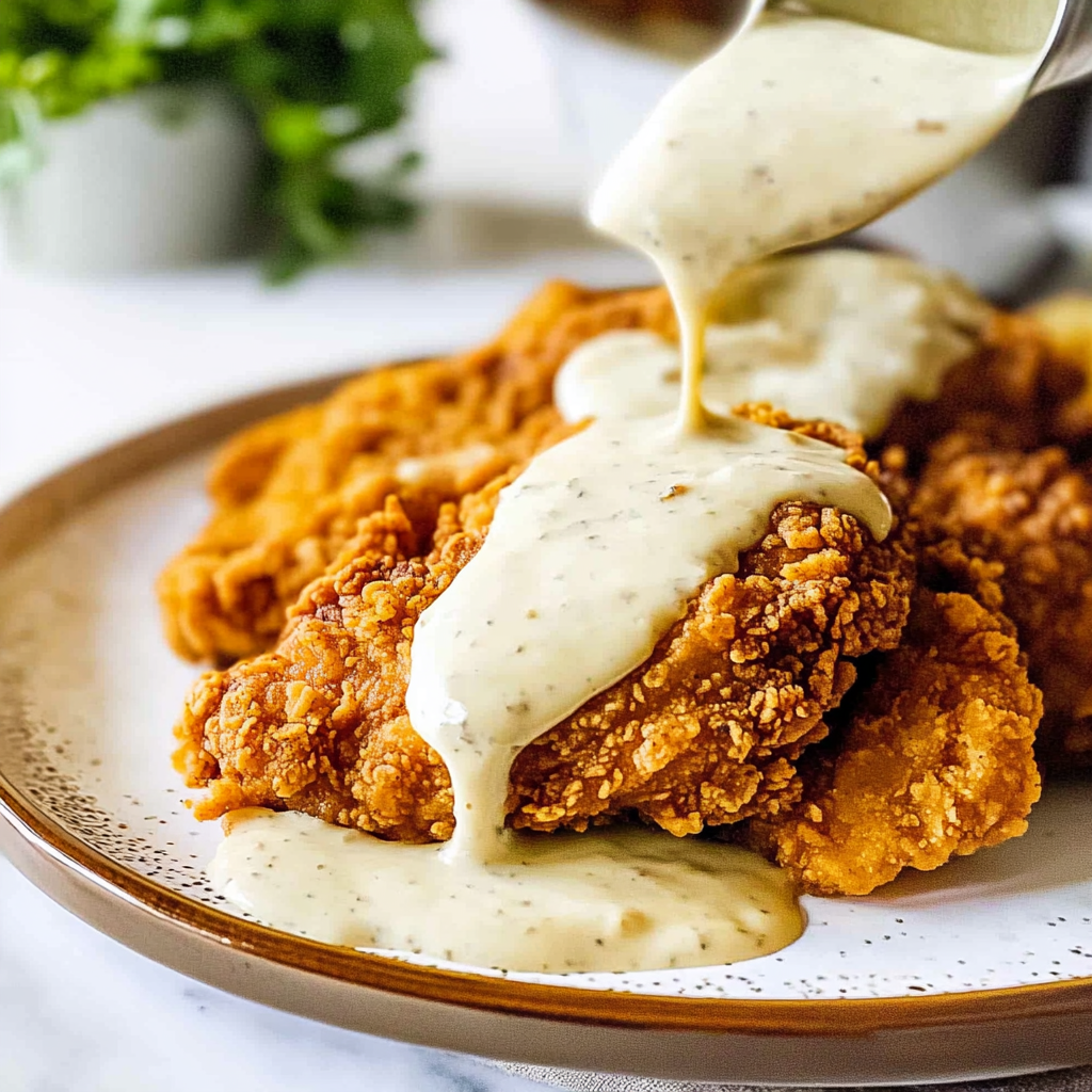 Recipe preparation for Country Fried Chicken with Creamy Gravy