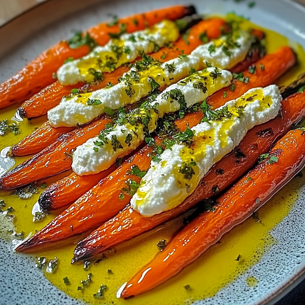 Recipe preparation for Roasted Carrots with Whipped Ricotta