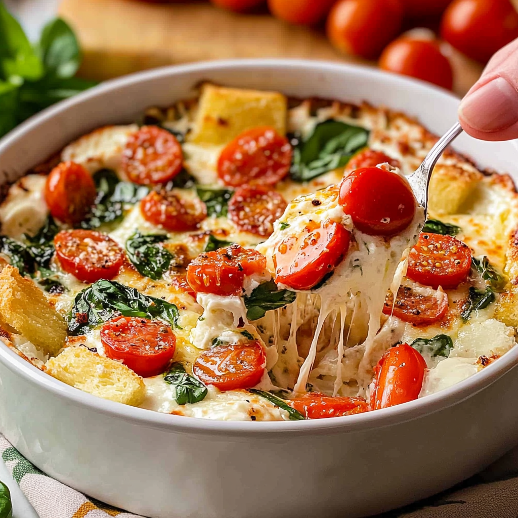 Recipe preparation for Summer Caprese Dip Recipe