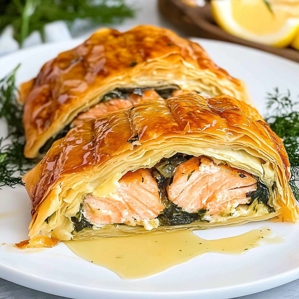 Recipe preparation for Salmon Wellingtons