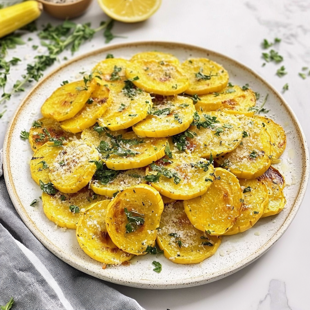 Recipe preparation for Roasted Summer Squash
