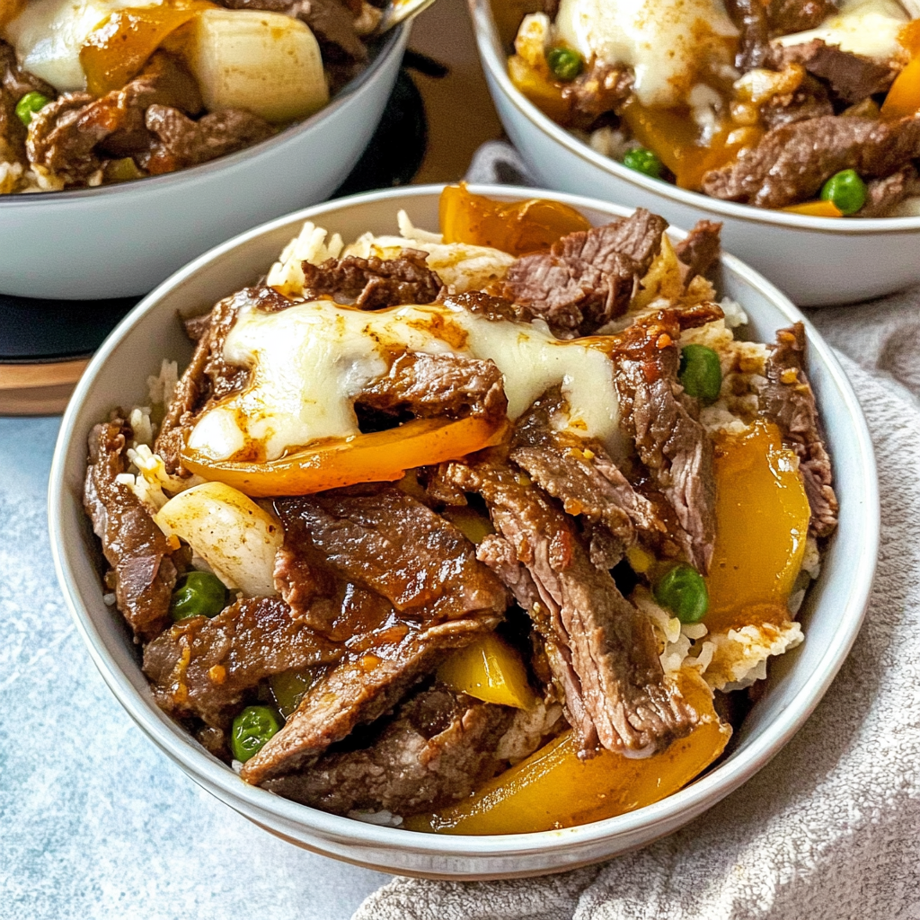 Recipe preparation for Philly Cheesesteak Bowls