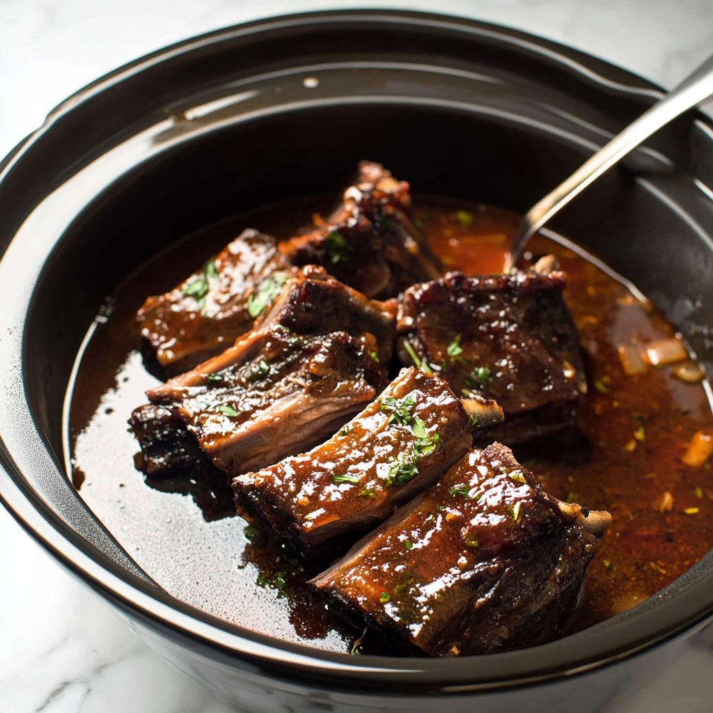 Recipe preparation for Crockpot Beef Short Ribs