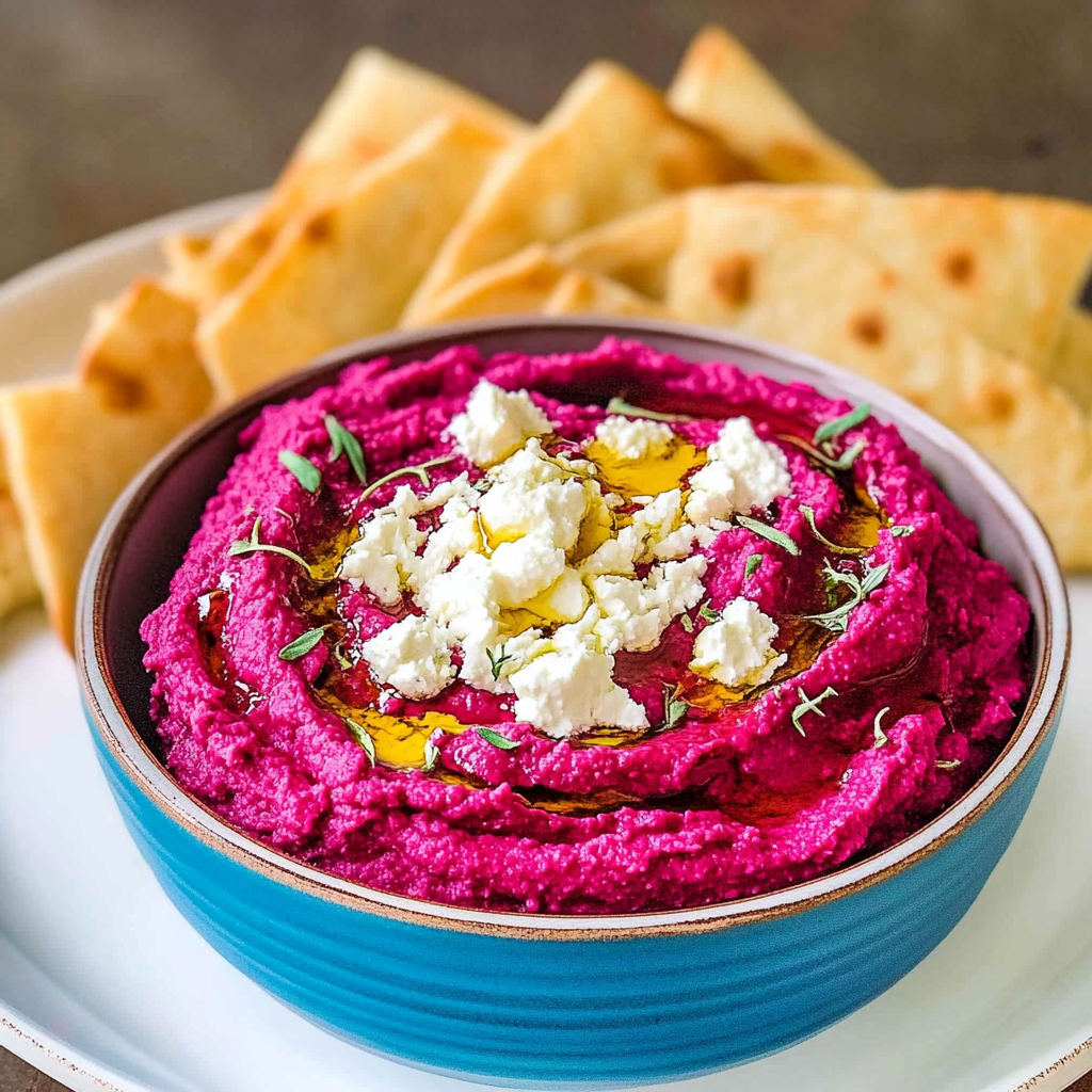 Recipe preparation for Roasted Beet Hummus