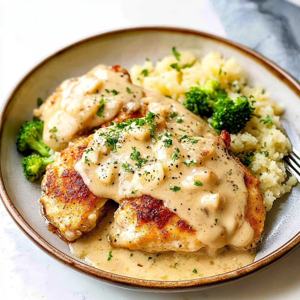 Recipe preparation for Crispy Parmesan Chicken with a Rich Garlic Sauce