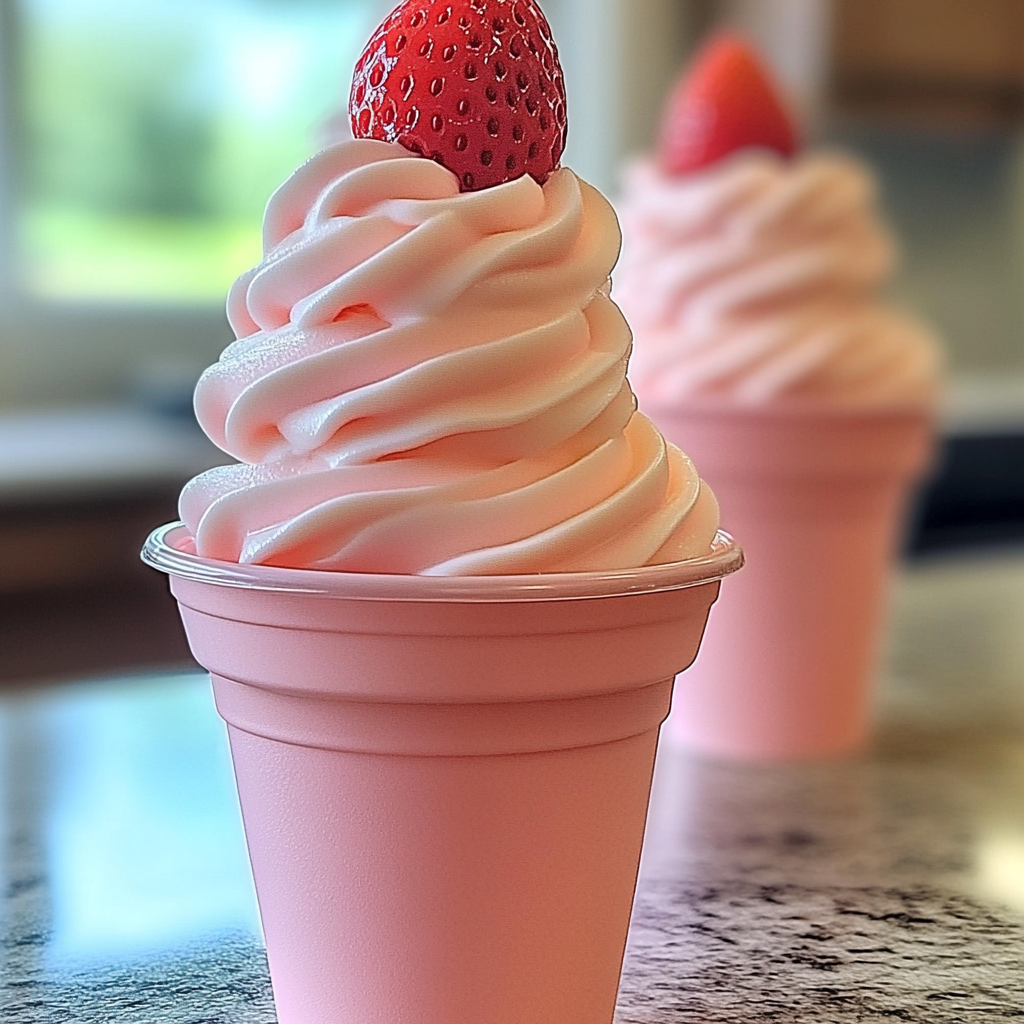 Recipe preparation for Strawberry Dole Whip