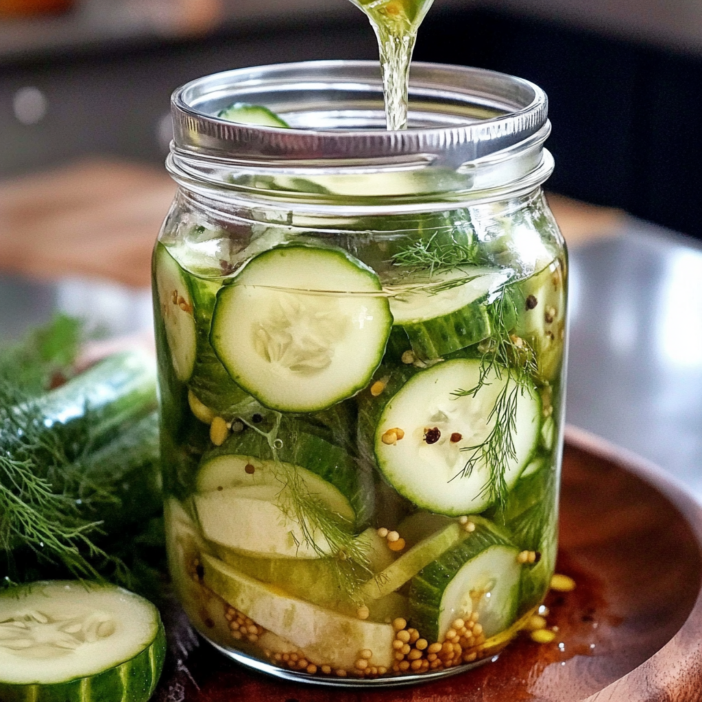 Recipe preparation for Refrigerator Pickles