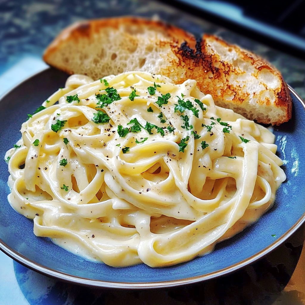 Recipe preparation for Fettuccine Alfredo