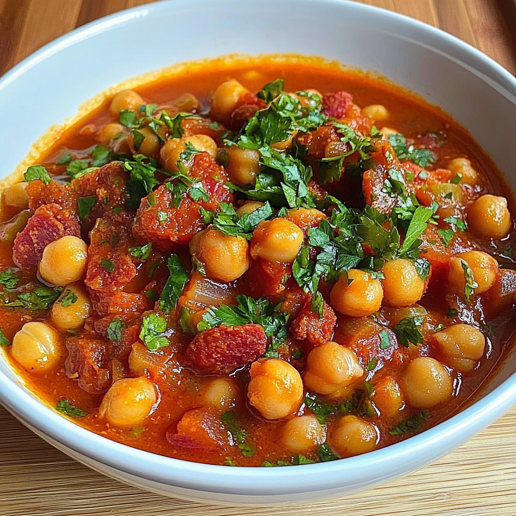 Recipe preparation for Chorizo Chickpea Stew