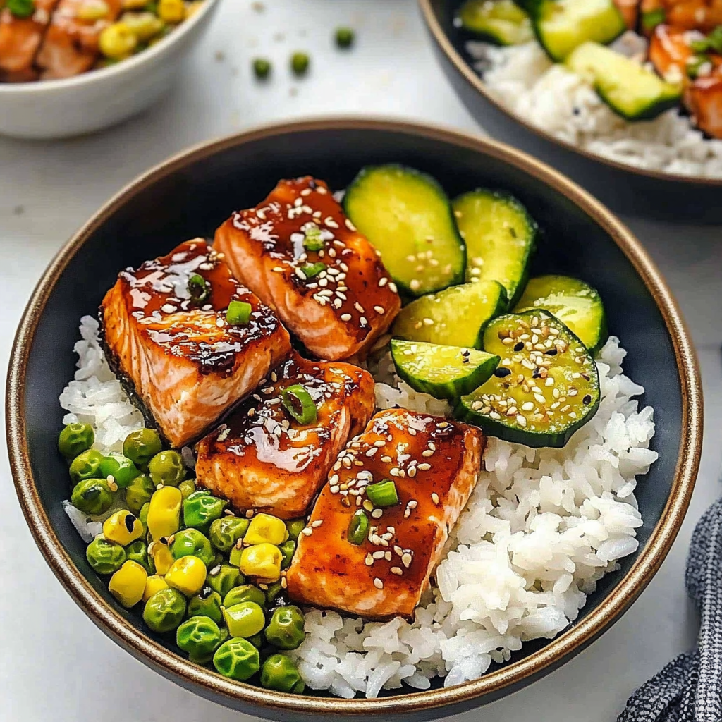 Recipe preparation for Meal Prep Teriyaki Salmon Rice Bowls
