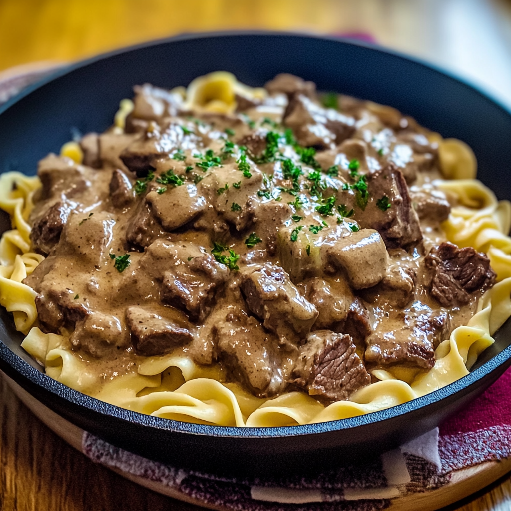 Recipe preparation for Beef Stroganoff Recipe