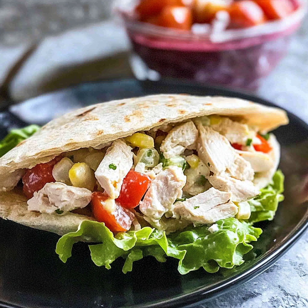 Recipe preparation for Classic Chicken Salad Pita Pockets