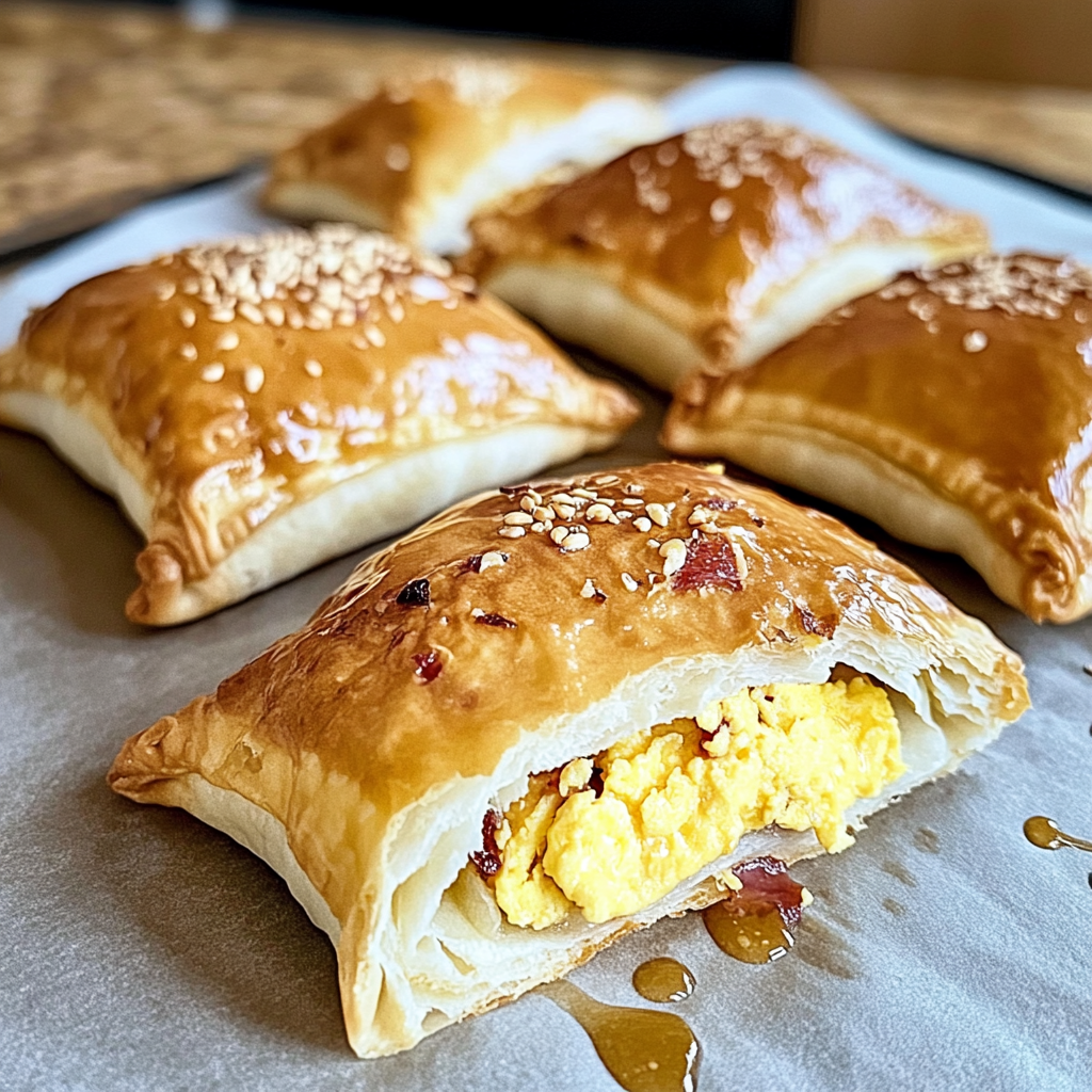 Recipe preparation for Breakfast Pockets Bacon & Egg