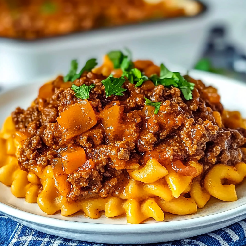 Recipe preparation for Sloppy Joe Casserole