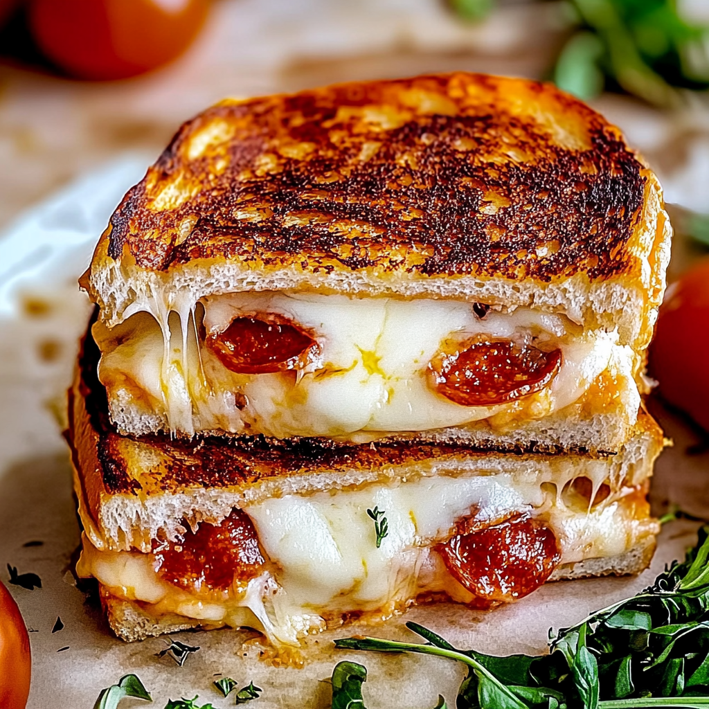 Recipe preparation for Pizza Grilled Cheese