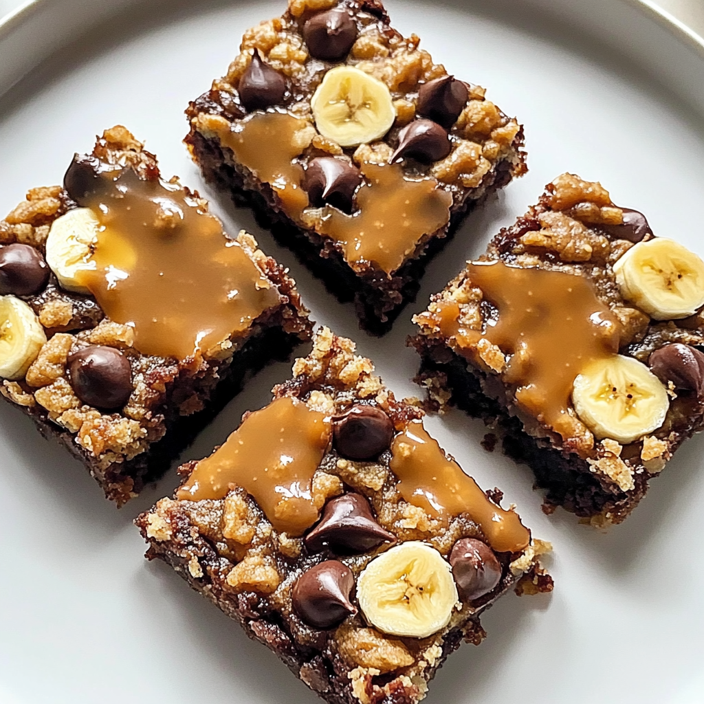 Recipe preparation for Peanut Butter Banana Bars