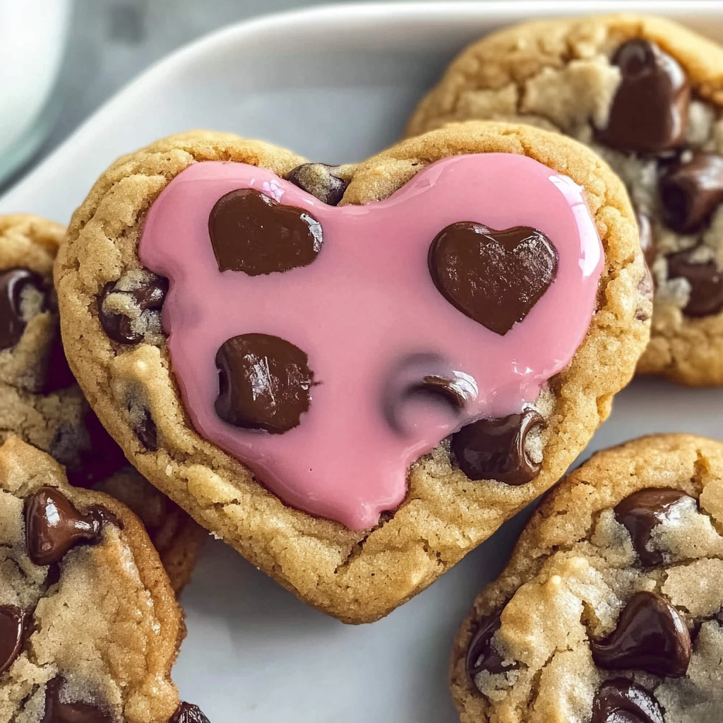 Recipe preparation for Easy Heart Shaped Chocolate Chip Cookies