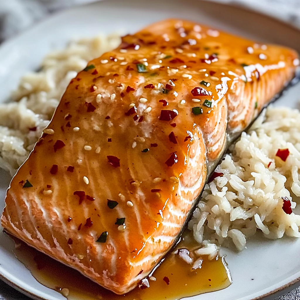Recipe preparation for Hot Honey Glazed Salmon