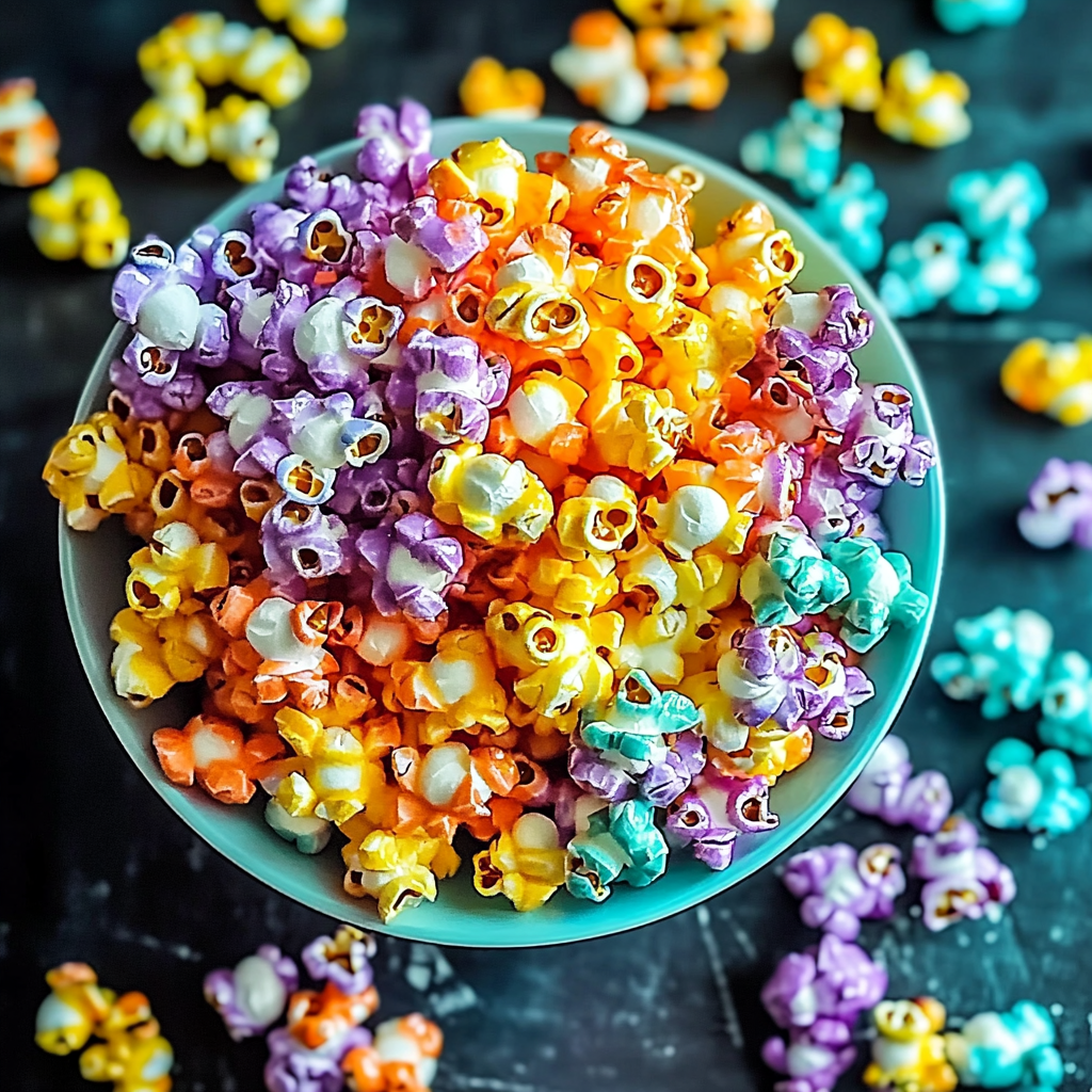 Recipe preparation for Candied Rainbow Popcorn