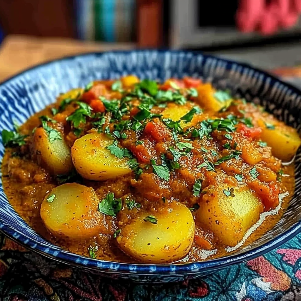 Recipe preparation for Dopiazeh Aloo Potato Curry