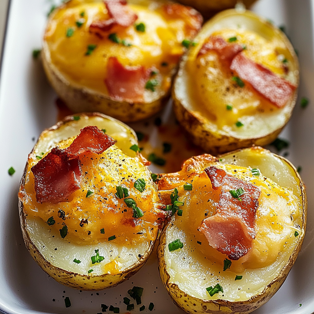 Recipe preparation for Potato Cheddar Chive Bakes