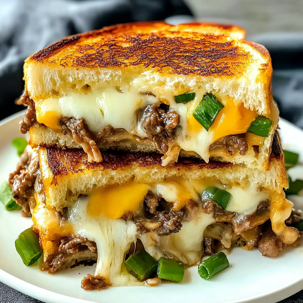 Recipe preparation for Philly Cheesesteak Grilled Cheese Casserole