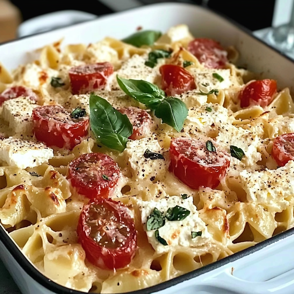 Recipe preparation for Baked Feta Pasta