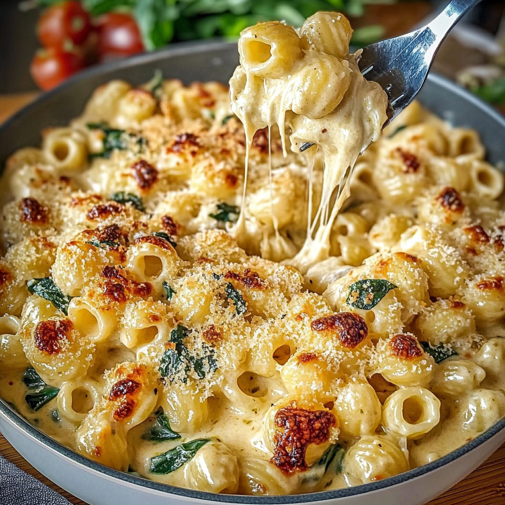 Recipe preparation for Tuscan Mac and Cheese
