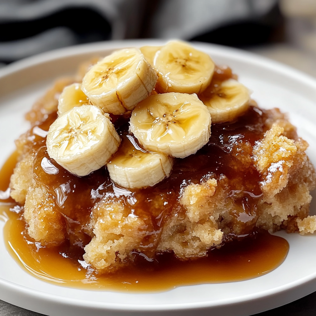 Recipe preparation for Bananas Foster Cobbler