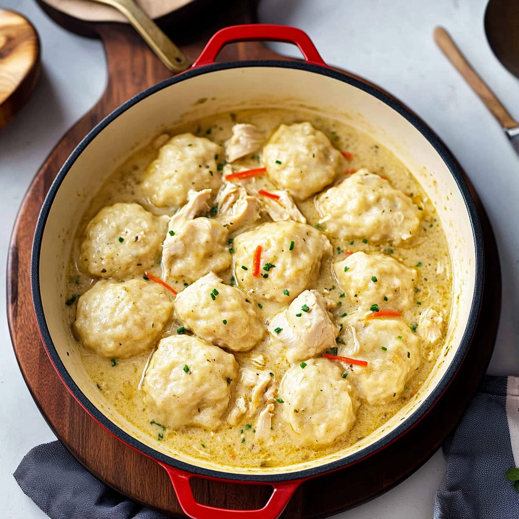 Recipe preparation for Homemade Chicken and Dumplings Recipe