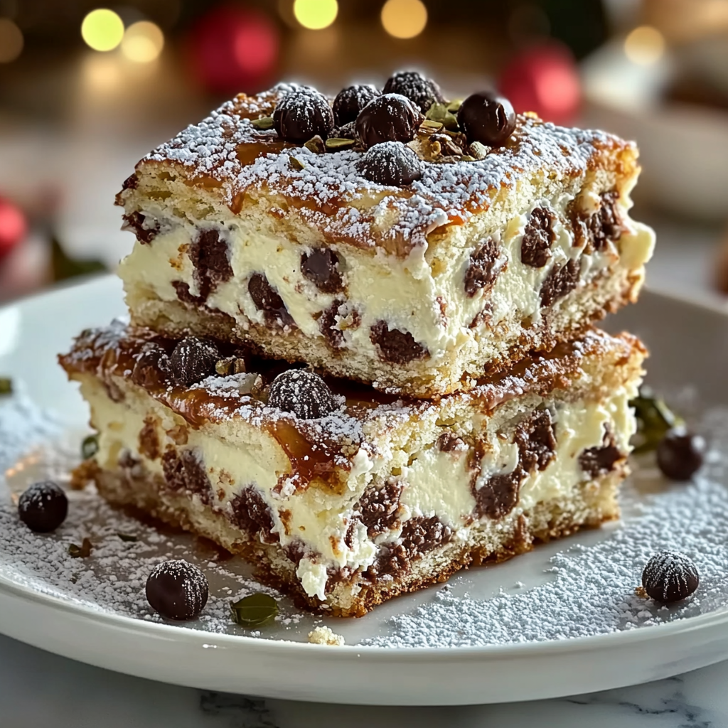 Recipe preparation for Classic Cannoli Squares