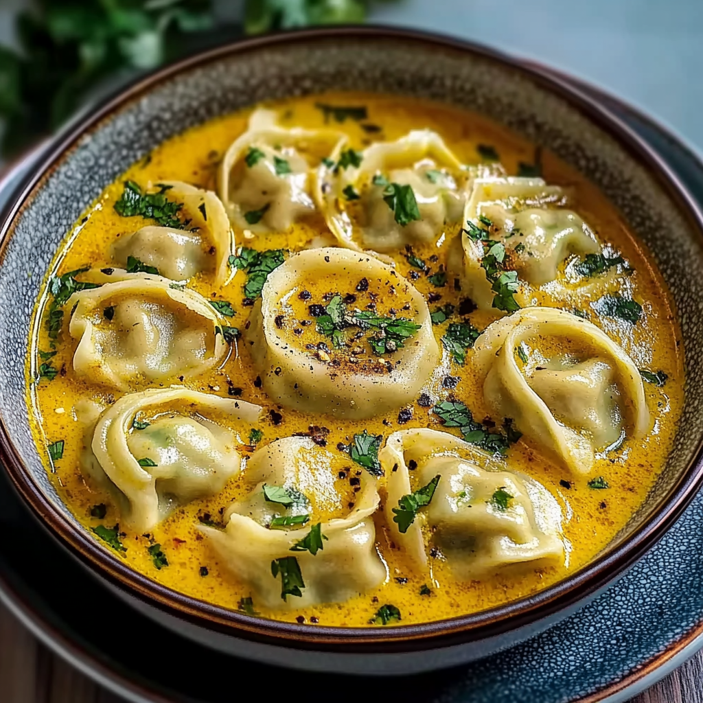 Recipe preparation for Delicious Dumpling Curry Soup