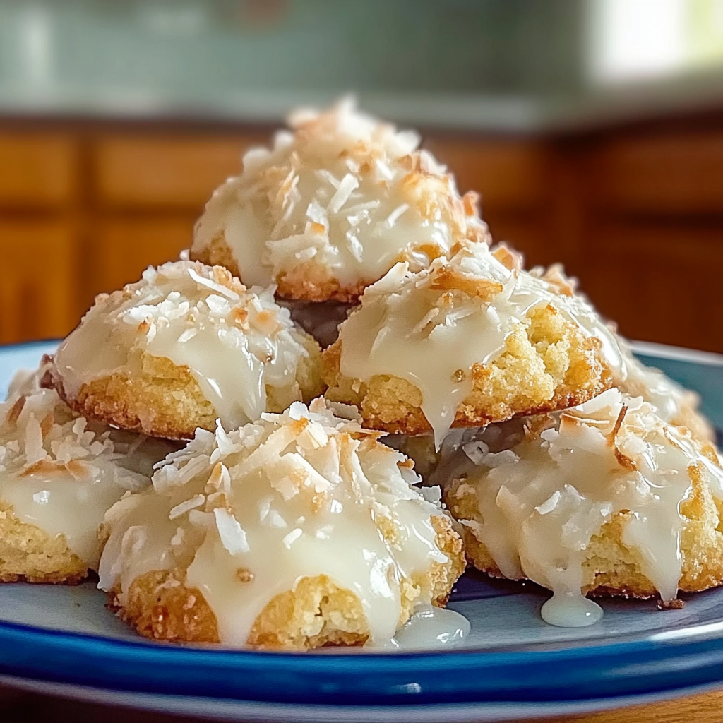 Recipe preparation for Dolly Parton Coconut Cookies with Lemon Glaze