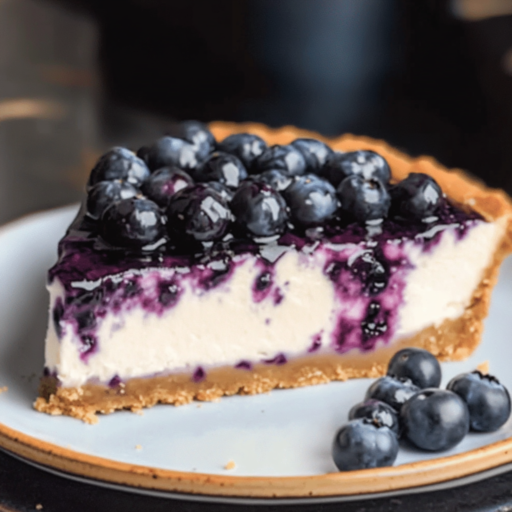 Recipe preparation for No Bake Blueberry Cheesecake