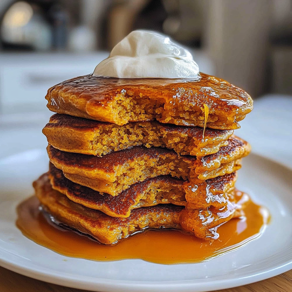 Recipe preparation for Amazing Fluffy Pumpkin Pancakes