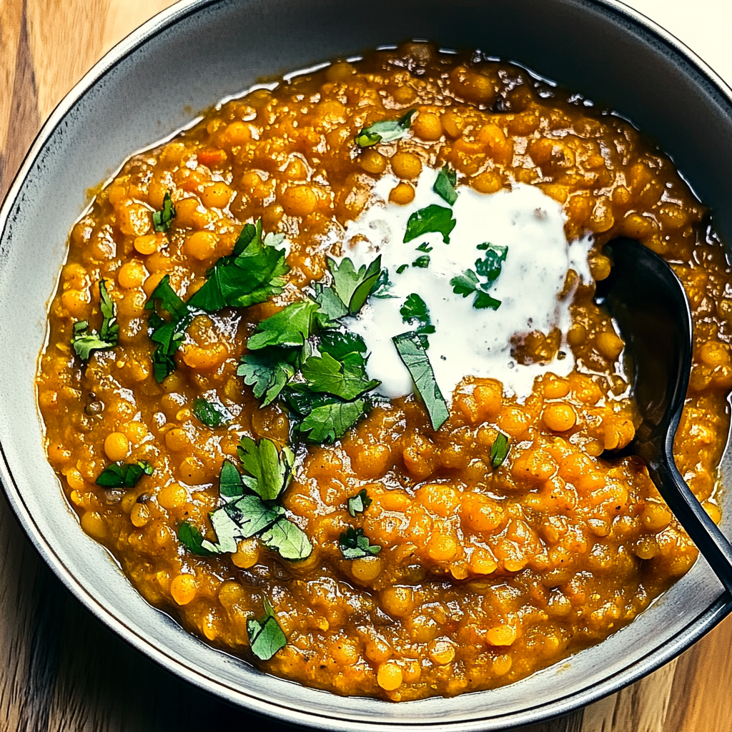 Recipe preparation for Red Lentil Curry