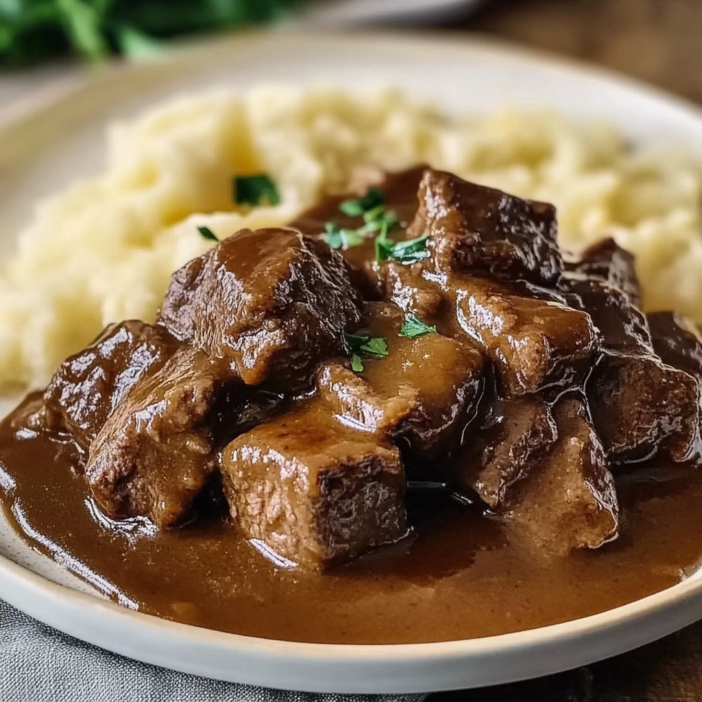 Recipe preparation for Crock Pot Cubed Steak