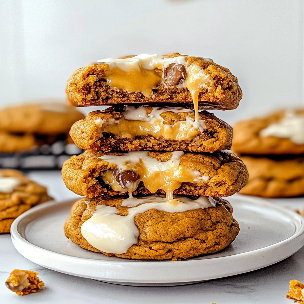 Recipe preparation for Irresistible Pumpkin Cheesecake Cookies Recipe