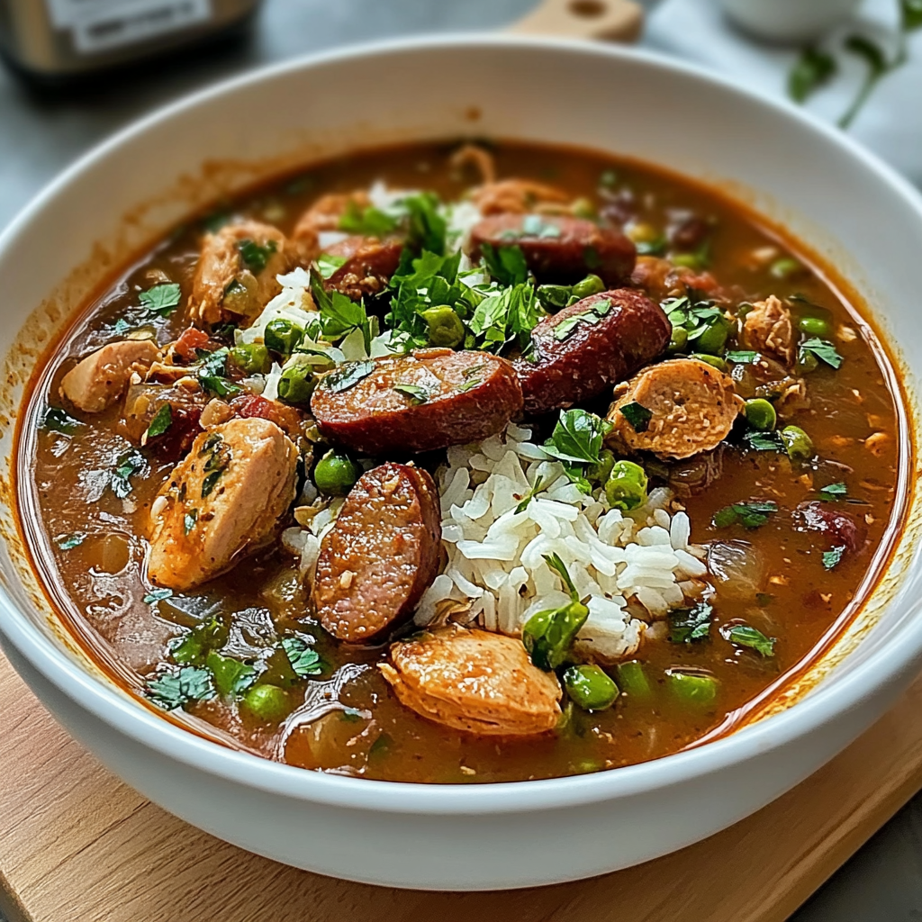 Recipe preparation for Chicken and Sausage Gumbo