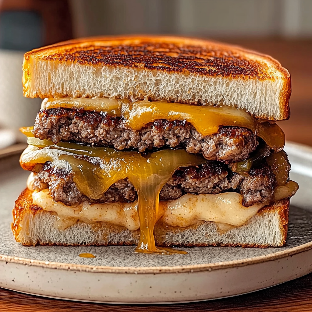 Recipe preparation for Beef Patty Melt