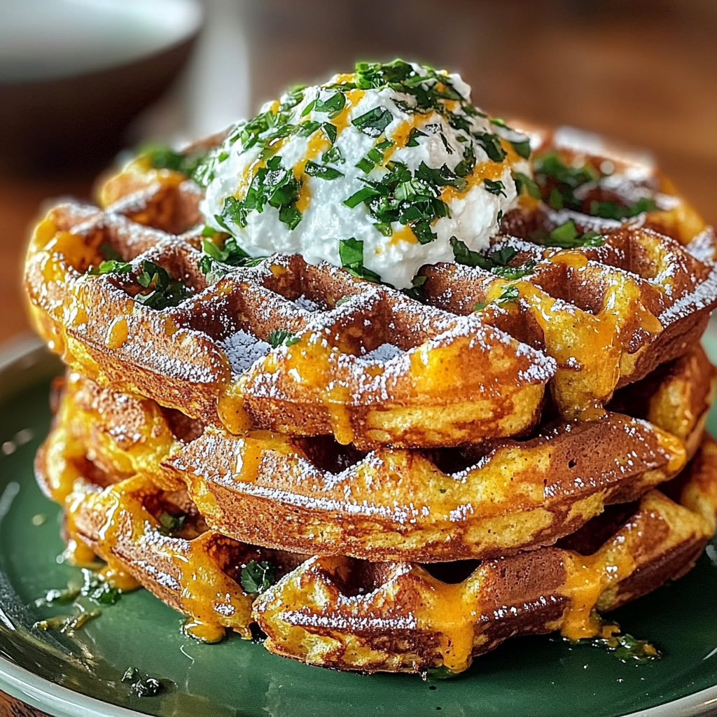 Recipe preparation for Cheddar Jalapeño Cornbread Waffles