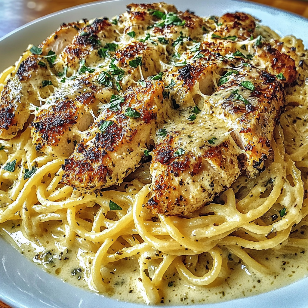 Recipe preparation for Garlic Parmesan Chicken Spaghetti