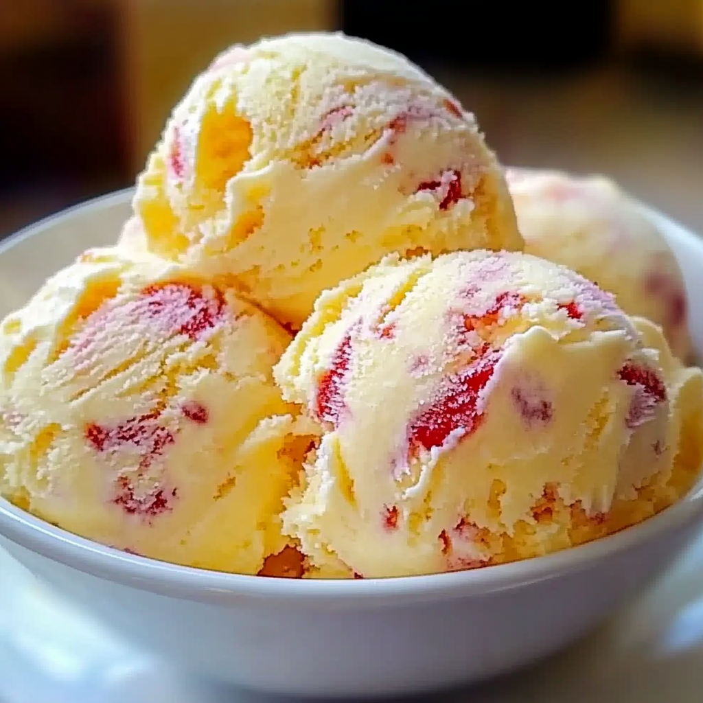 Recipe preparation for Peach Ice Cream Fresh Lemon