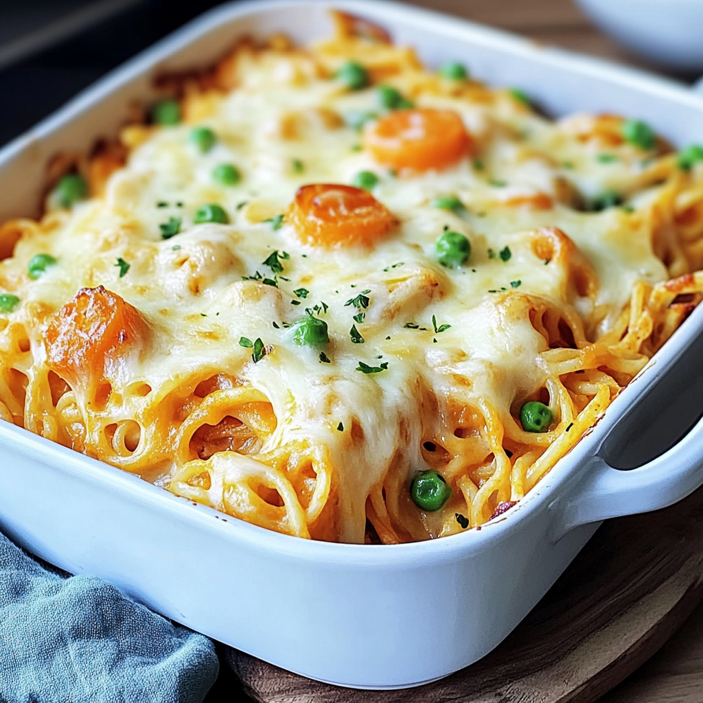 Recipe preparation for Quick and Easy Spaghetti Casserole