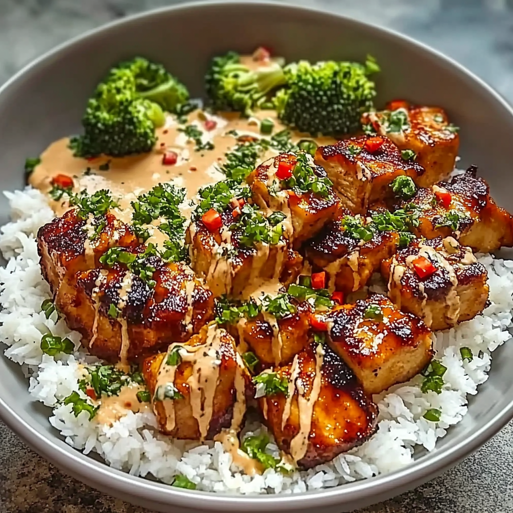 Recipe preparation for Sweet Chili Chicken Bowl