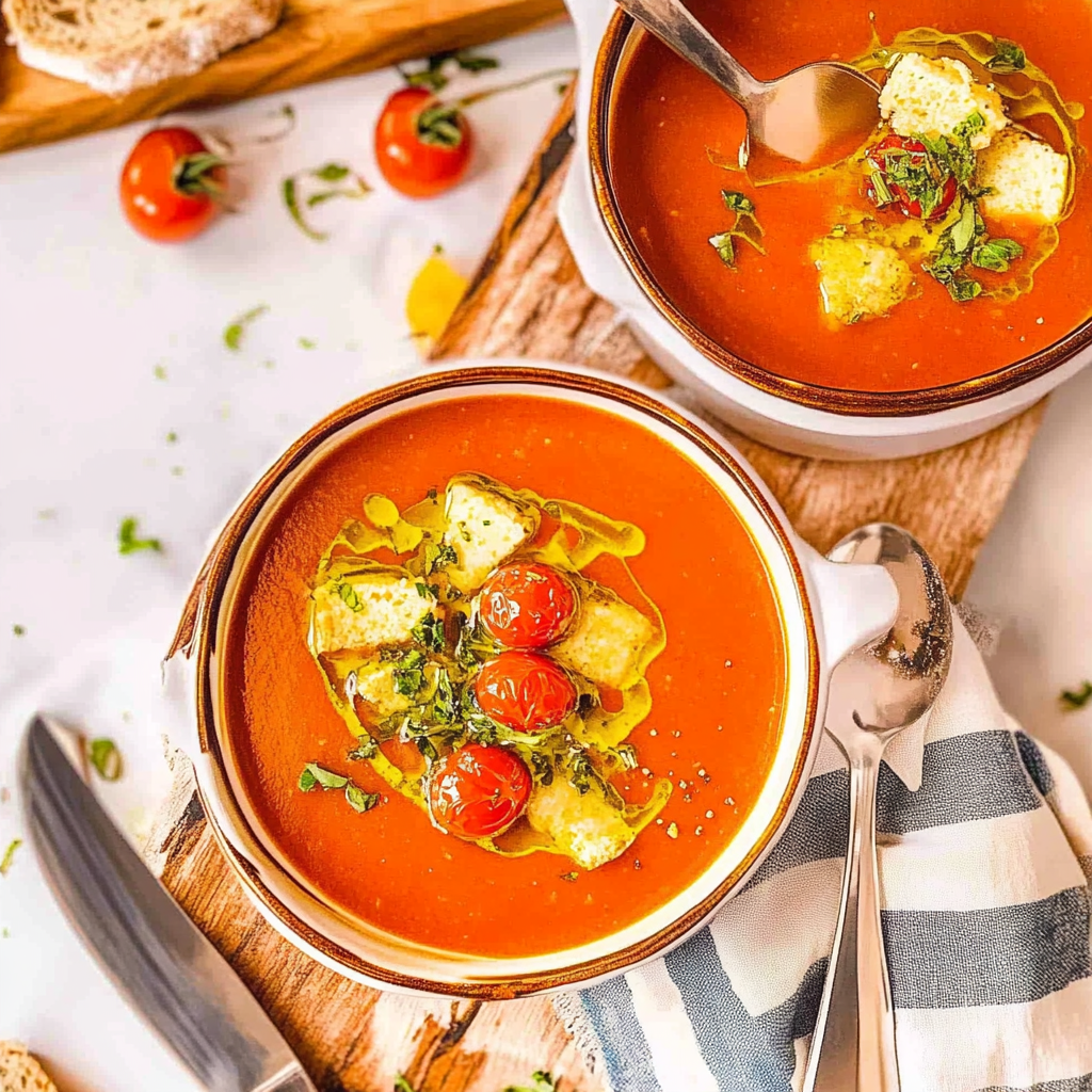 Recipe preparation for Sheet Pan Cherry Tomato Soup