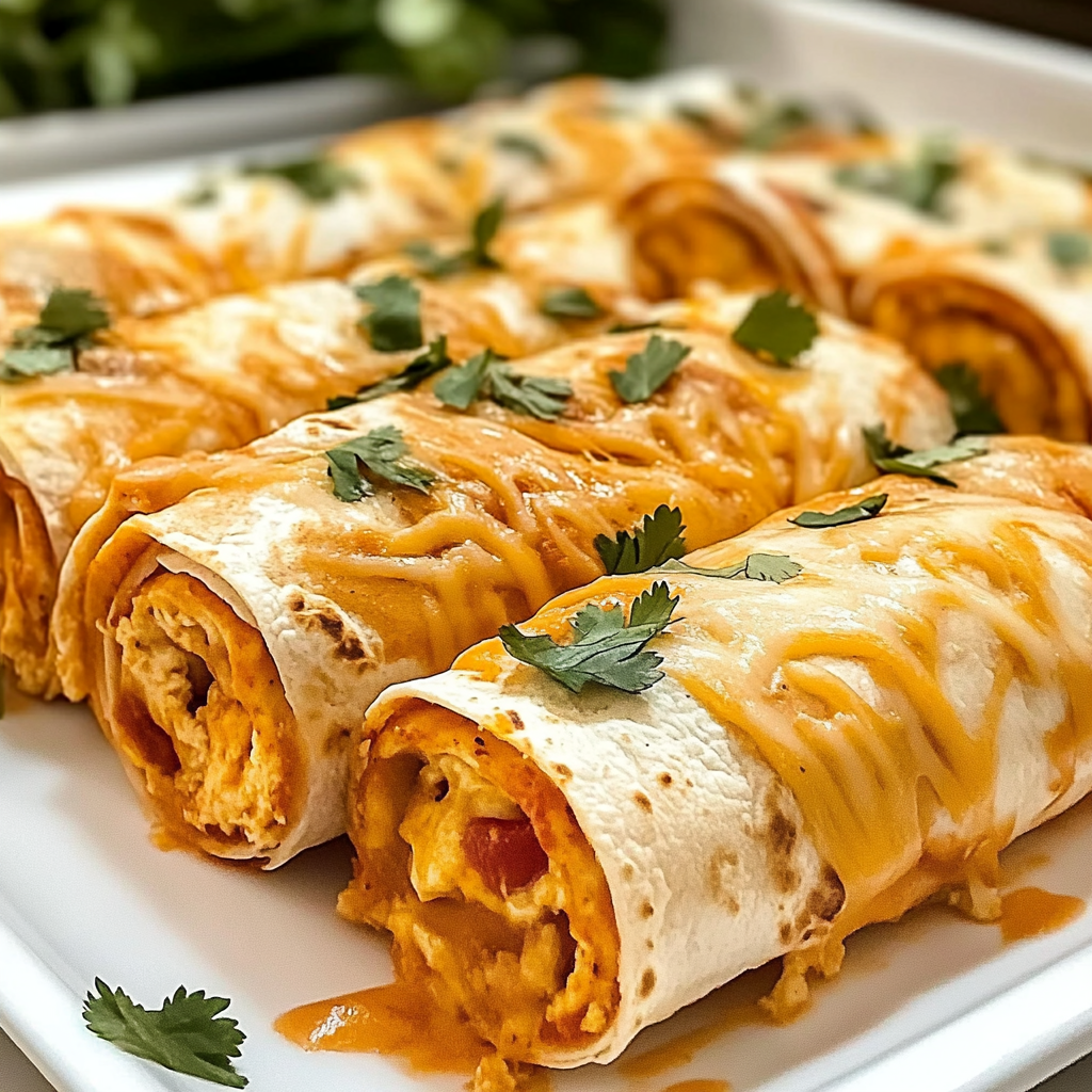 Recipe preparation for Chicken Enchilada Roll Ups
