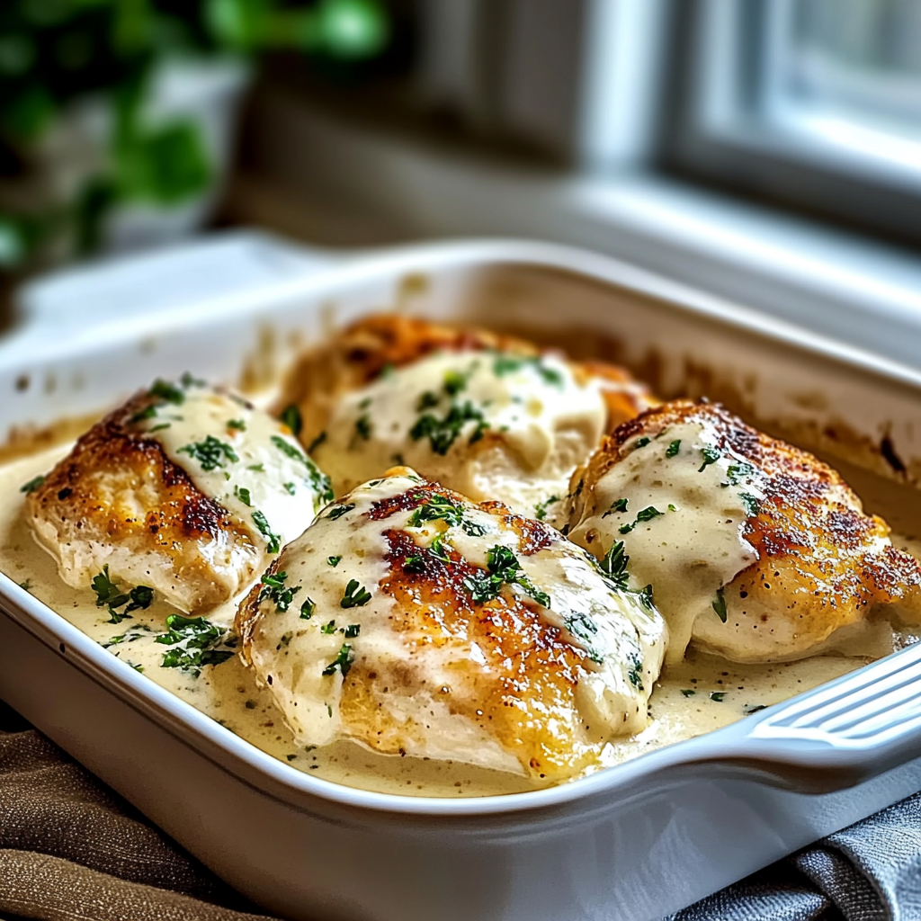 Recipe preparation for Baked Cream Cheese Chicken