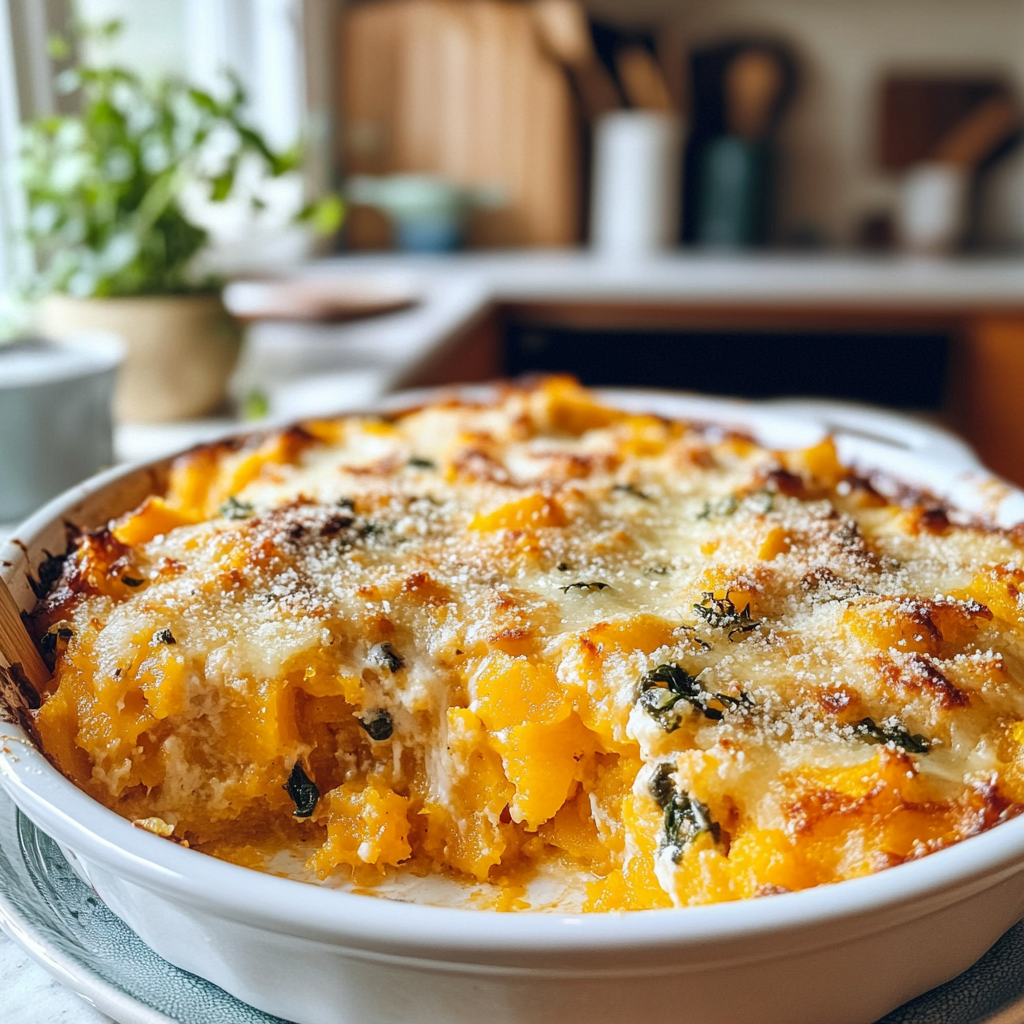 Recipe preparation for butternut squash casserole